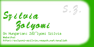 szilvia zolyomi business card